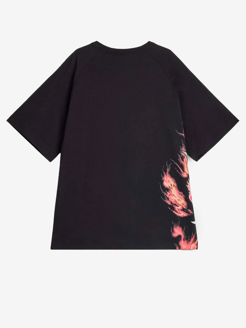 T-Shirt nera con grafica oni-mask