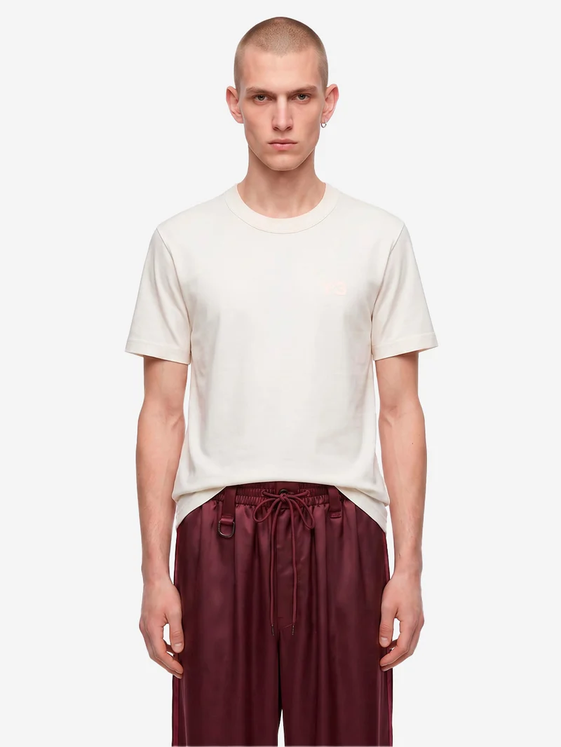 T-shirt bianca slim fit con logo sul petto