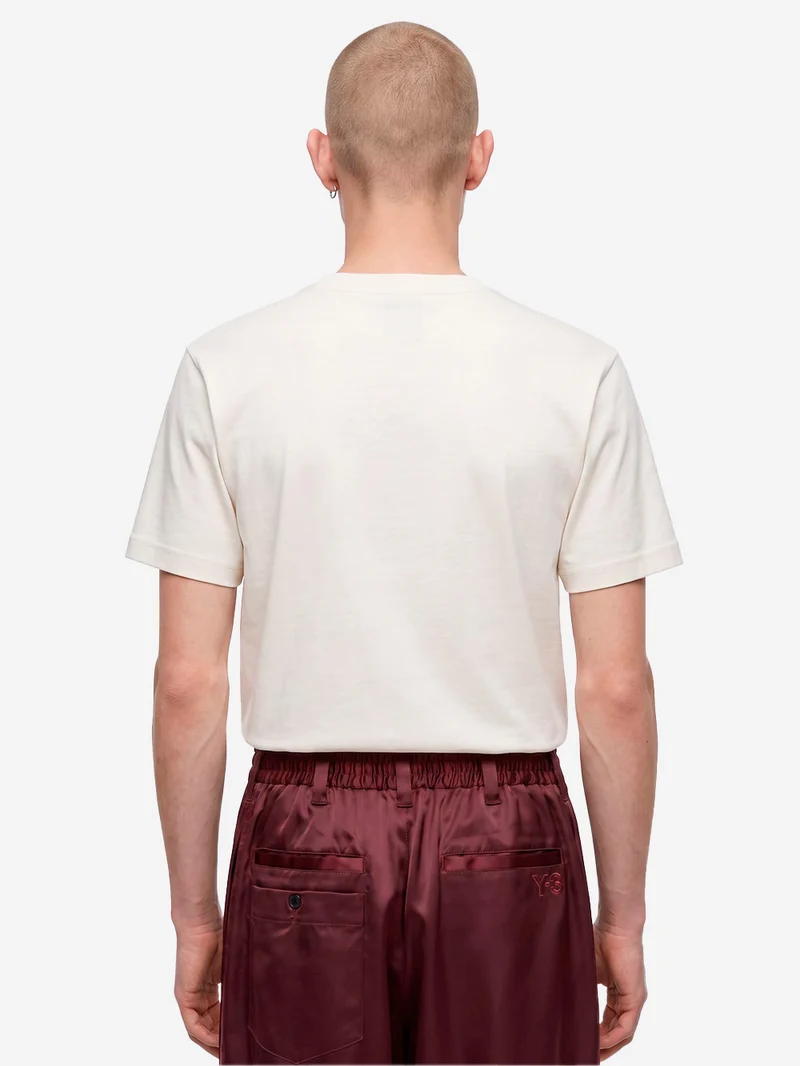 T-shirt bianca slim fit con logo sul petto