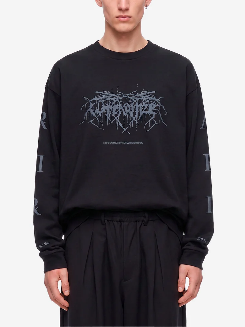 T-Shirt Manica Lunga nera 'Re Wreconize'