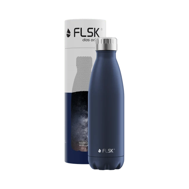 FLSK Edelstahl Trinkflasche MDNGHT 500ml Isoliert