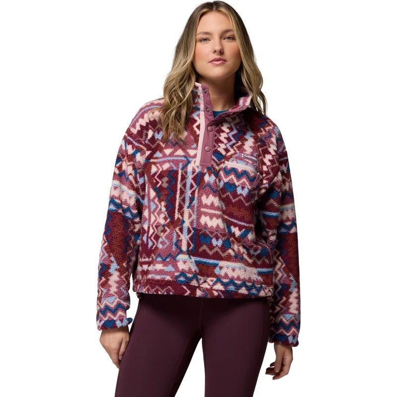 Columbia Helvetia™ II Printed Cropped Half Snap Damen Fleecepullover antique-mauve, geomix