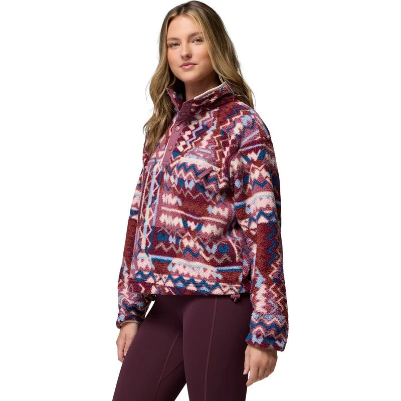 Columbia Helvetia™ II Printed Cropped Half Snap Damen Fleecepullover antique-mauve, geomix