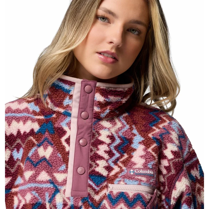 Columbia Helvetia™ II Printed Cropped Half Snap Damen Fleecepullover antique-mauve, geomix