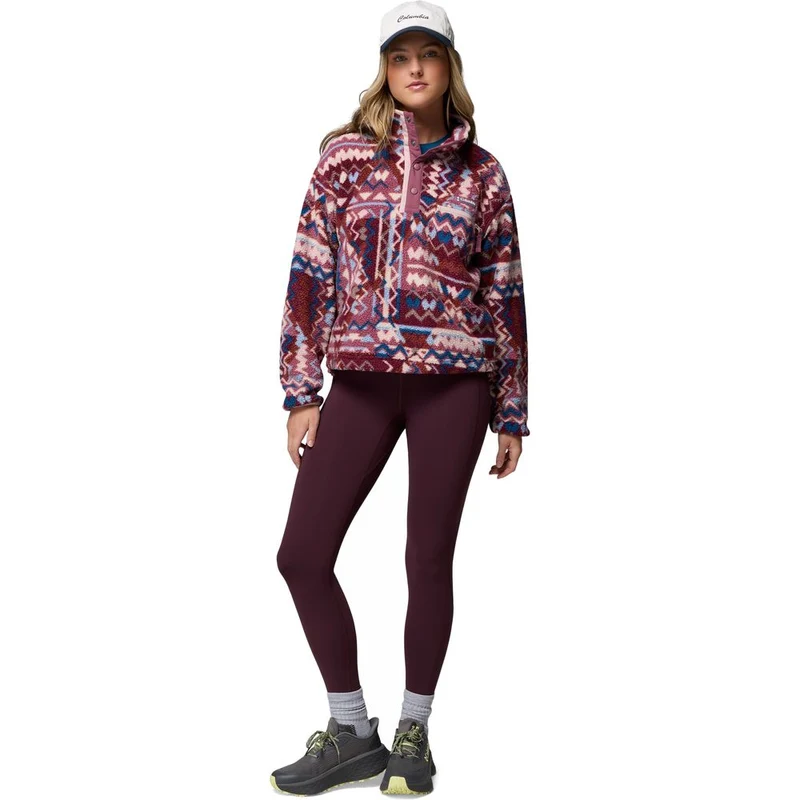 Columbia Helvetia™ II Printed Cropped Half Snap Damen Fleecepullover antique-mauve, geomix
