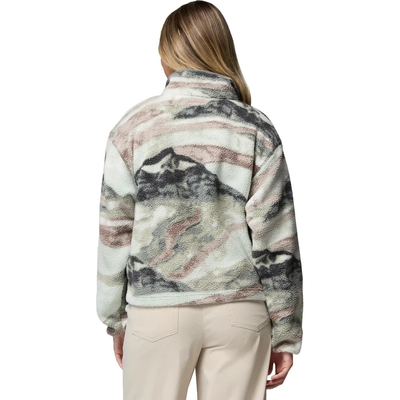Columbia Helvetia™ II Printed Cropped Half Snap Damen Fleecepullover sedona-sage,-su