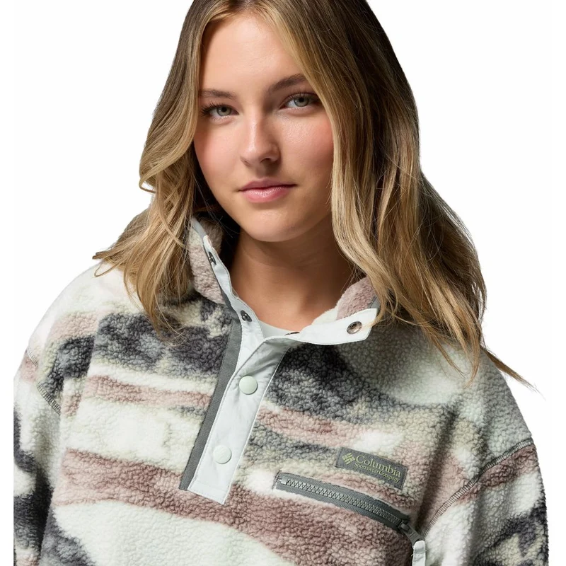 Columbia Helvetia™ II Printed Cropped Half Snap Damen Fleecepullover sedona-sage,-su