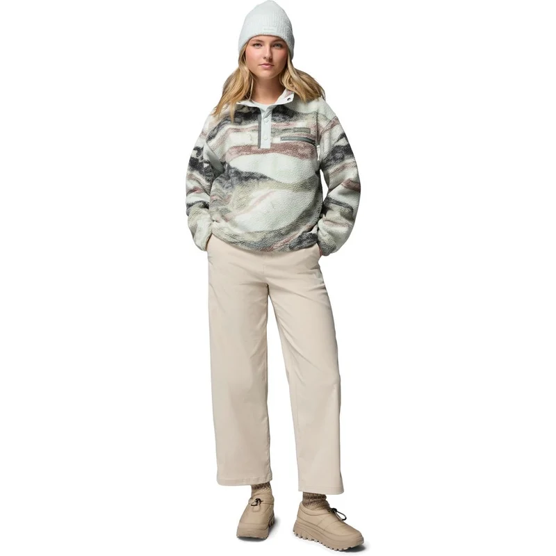 Columbia Helvetia™ II Printed Cropped Half Snap Damen Fleecepullover sedona-sage,-su