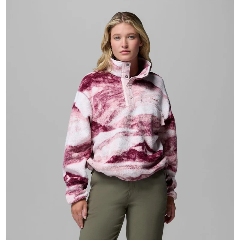 Columbia Helvetia™ II Printed Cropped Half Snap Damen Fleecepullover antique mauve, summits