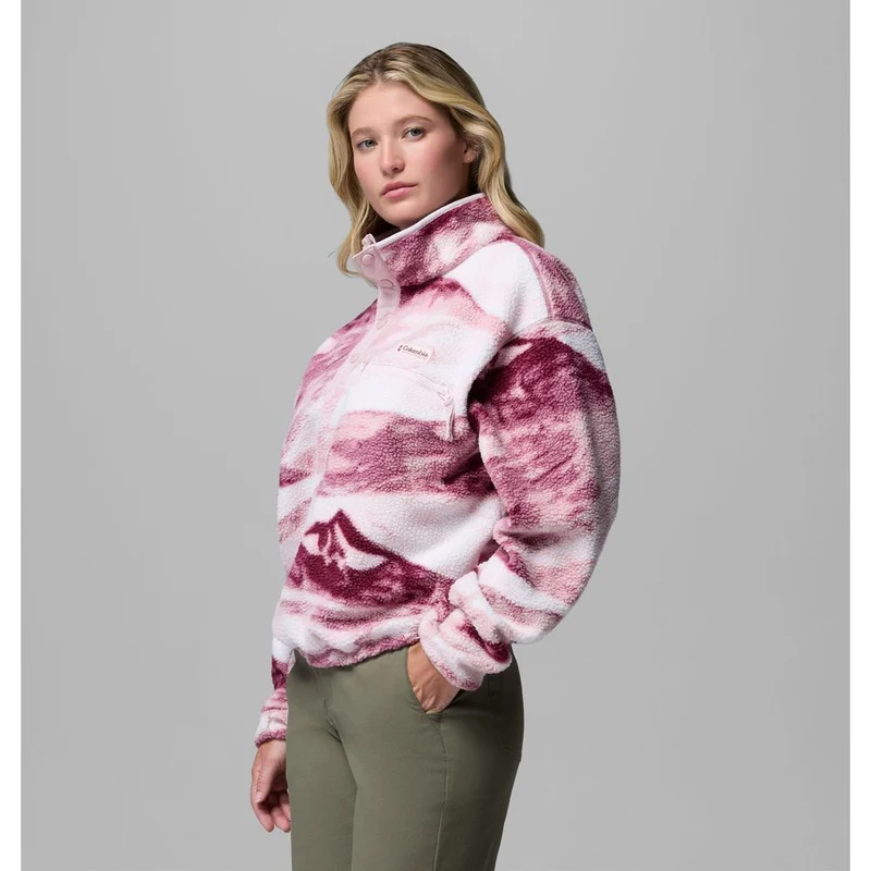 Columbia Helvetia™ II Printed Cropped Half Snap Damen Fleecepullover antique mauve, summits