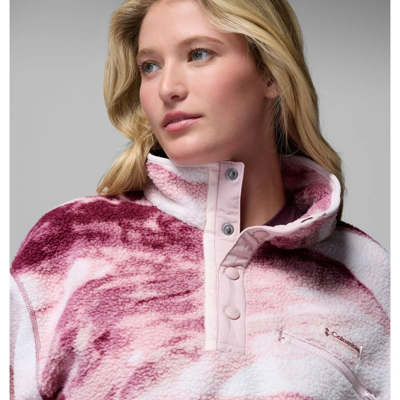 Columbia Helvetia™ II Printed Cropped Half Snap Damen Fleecepullover antique mauve, summits