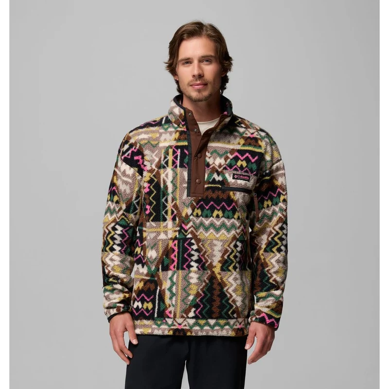 Columbia Helvetia™ II Printed Half Snap Herren Fleecepullover black geomix