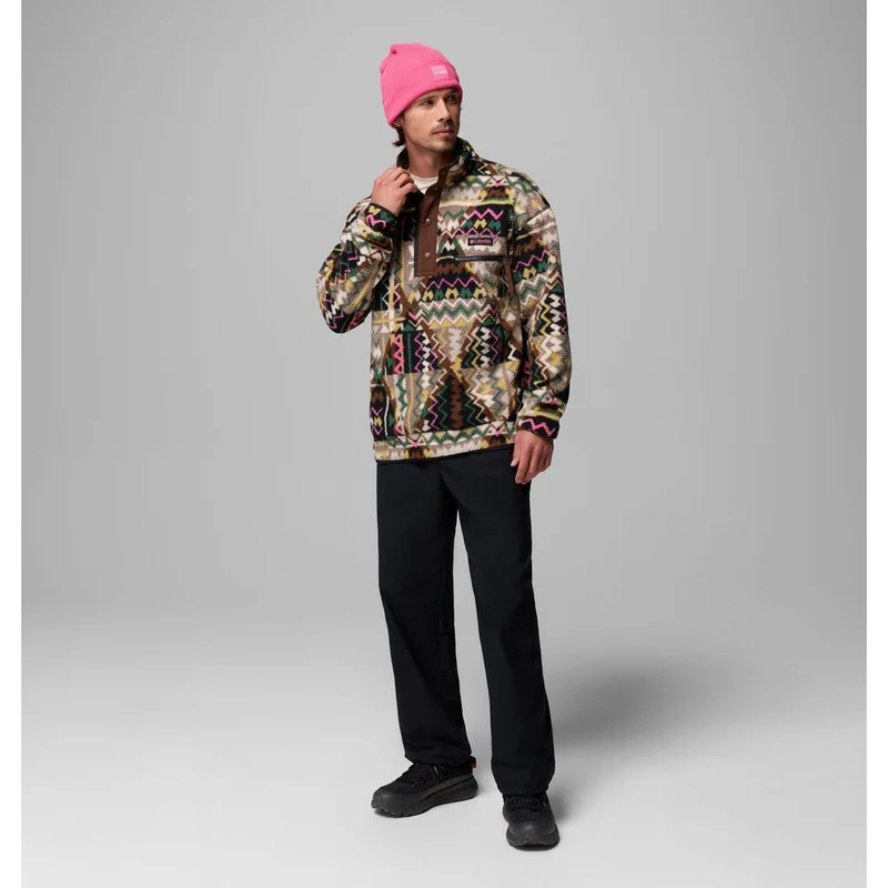 Columbia Helvetia™ II Printed Half Snap Herren Fleecepullover black geomix