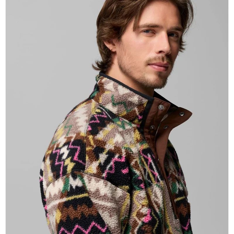 Columbia Helvetia™ II Printed Half Snap Herren Fleecepullover black geomix