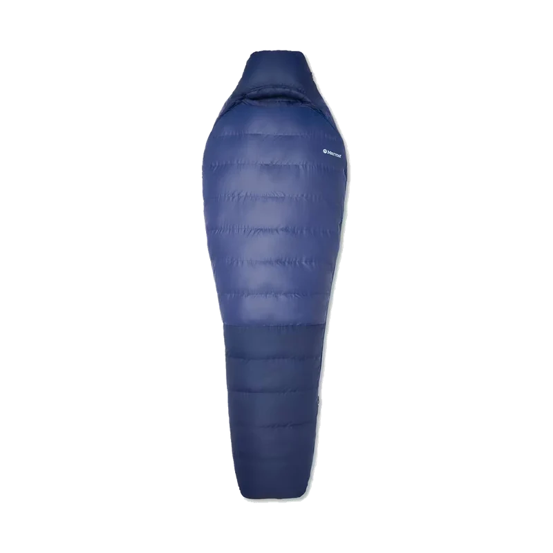 Marmot Mad River 15 Short Blue, warmer Schlafsack für Camping und Outdoor
