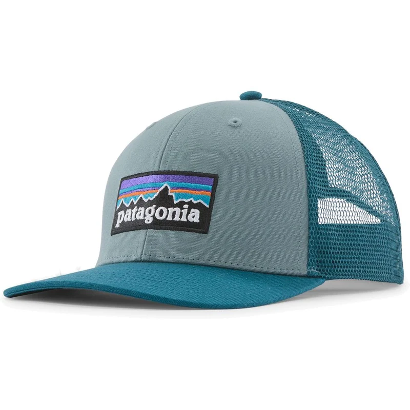 Patagonia P-6 Logo Trucker Hat Cap blue-sage