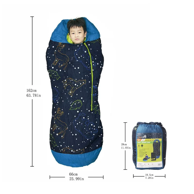 AceCamp Kinderschlafsack leuchtend – Indoor & Outdoor
