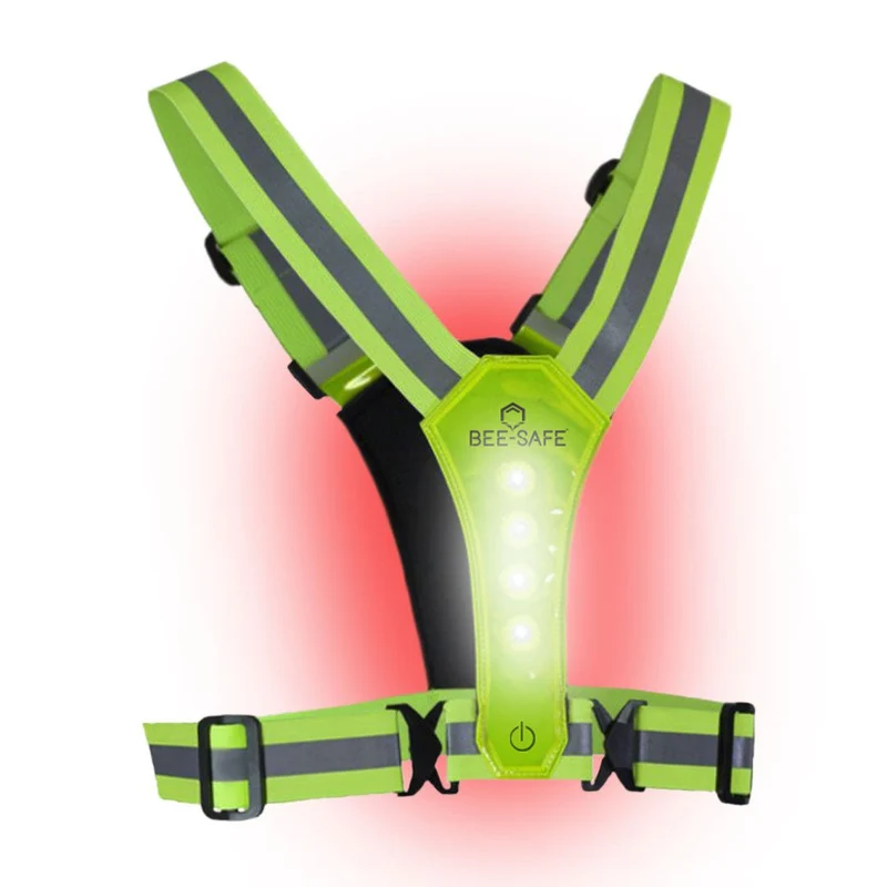 Bee Safe | Led Harness USB-C met Phone-Pocket | Reflectievest