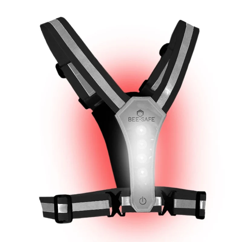 Bee Safe | Led Harness USB-C met Phone-Pocket | Reflectievest