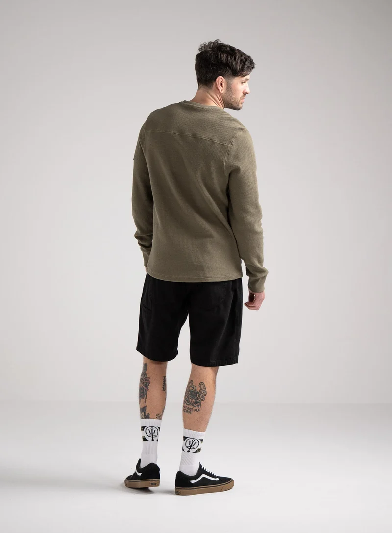 DISSIDENT-LANGARM-SHIRT AUS WAFFELSTRICK