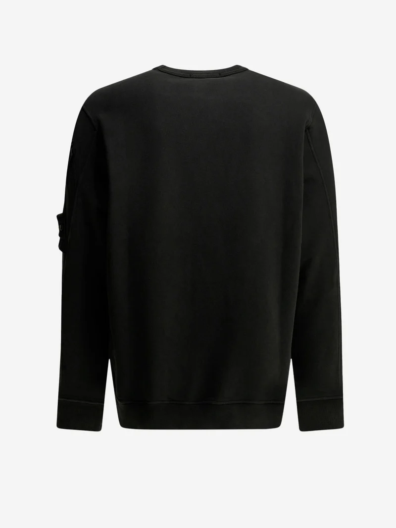 Felpa Girocollo nera Sleeve Pocket Badge