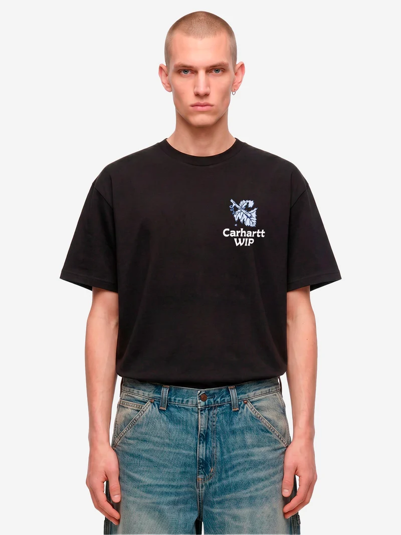 T-shirt nera S/S 'Grape Picker'