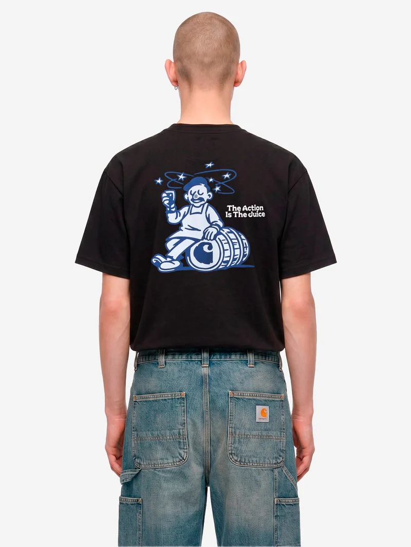 T-shirt nera S/S 'Grape Picker'