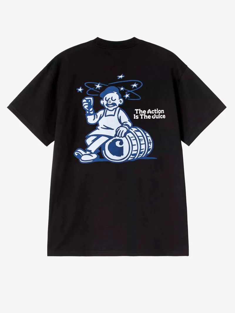 T-shirt nera S/S 'Grape Picker'