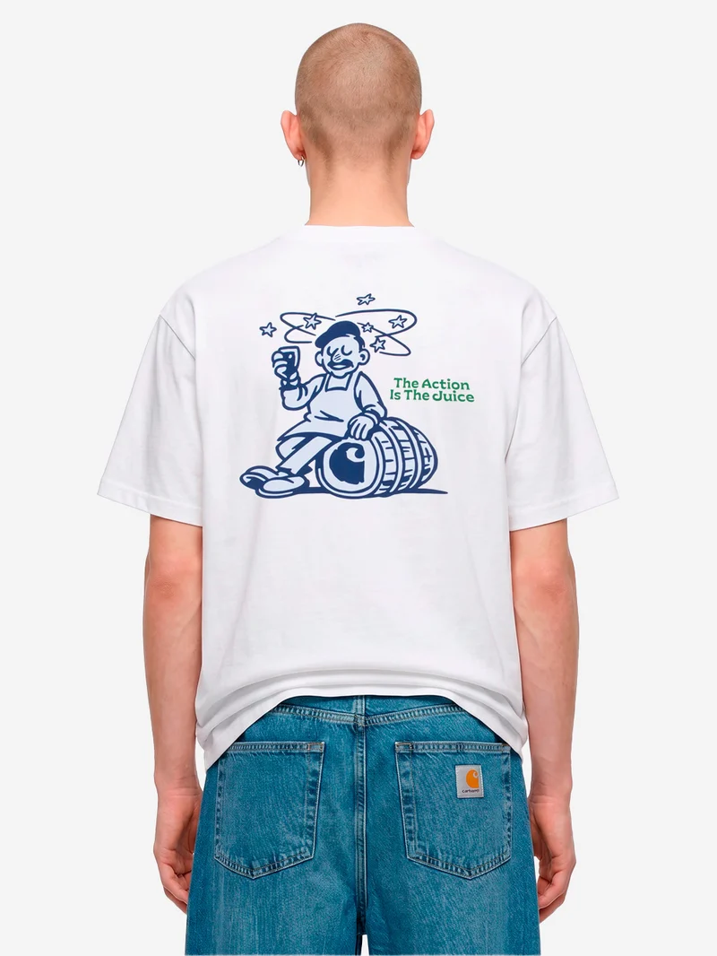 T-shirt bianca S/S 'Grape Picker'