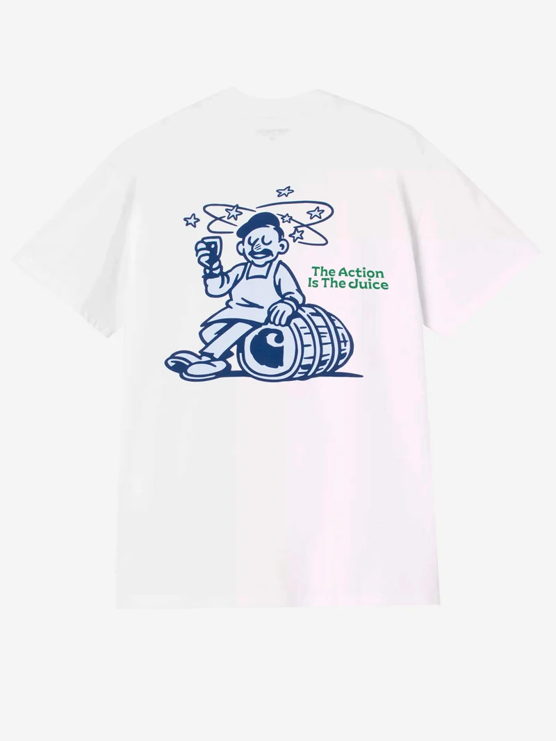 T-shirt bianca S/S 'Grape Picker'