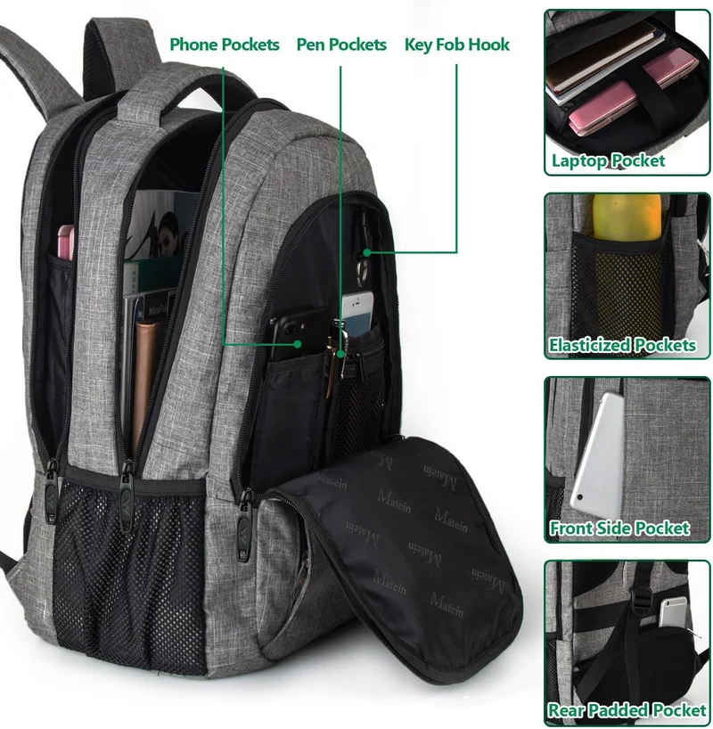 Gray Mlassic 15.6 inch Laptop Backpack