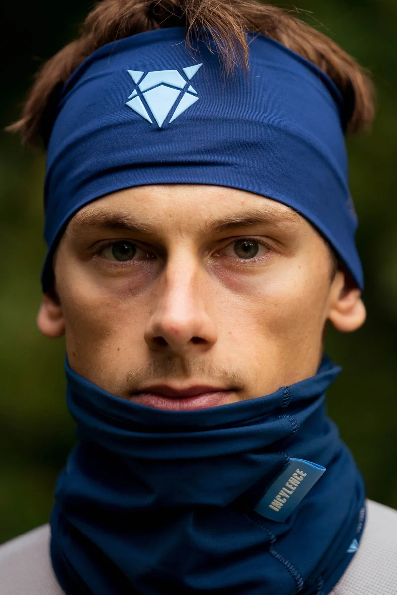 Headband Wide Navy Sky Blue