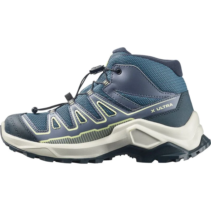 Salomon Shoes X Ultra Mid GTX J Kinder Wanderschuh Grisaille/Spellbound/Butterfly
