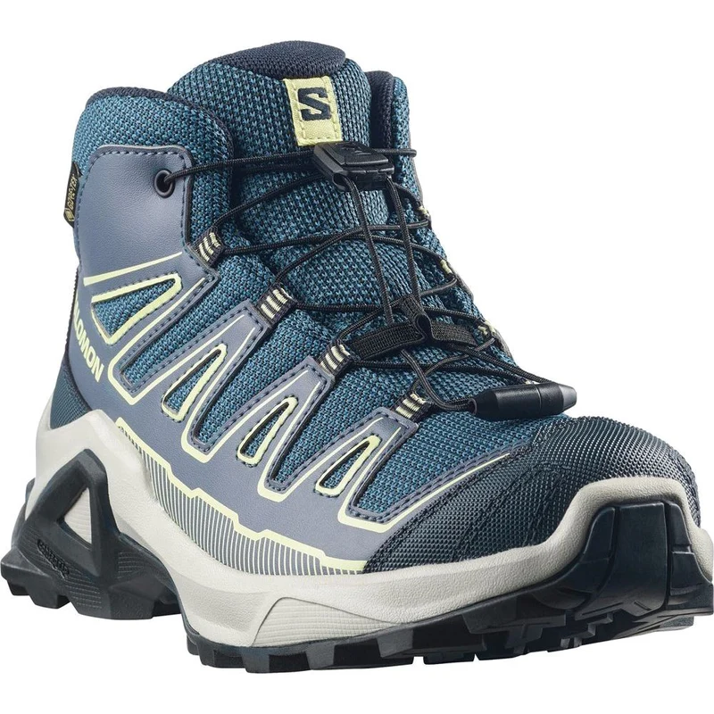 Salomon Shoes X Ultra Mid GTX J Kinder Wanderschuh Grisaille/Spellbound/Butterfly