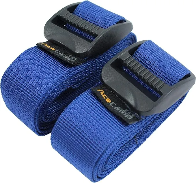 AceCamp Koffergurt 2er-Set – Blau, 2,5 x 120 cm