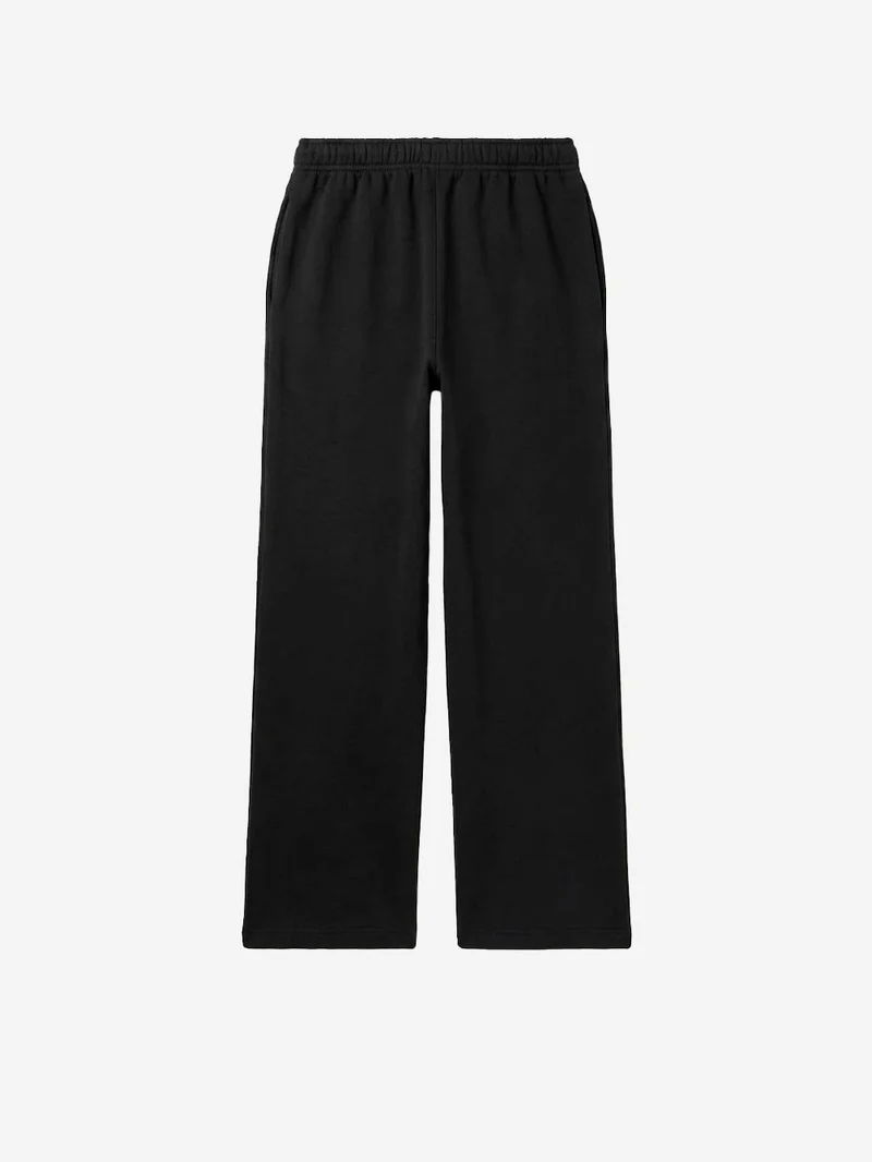 Pantaloni neri Studio fleece con bordo aperto