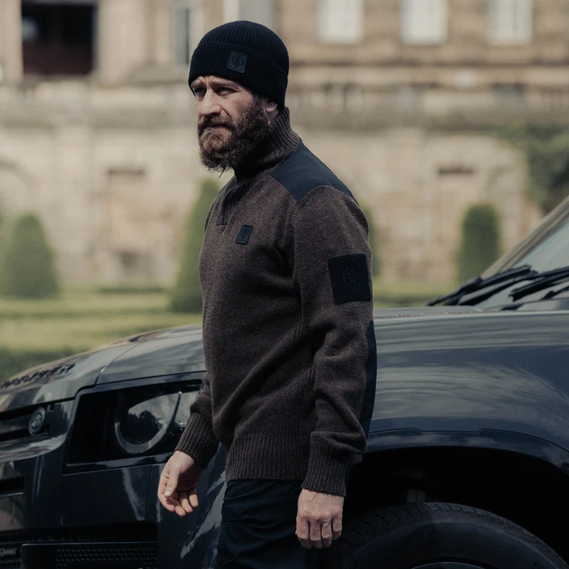 HERITECH-PULLOVER MIT TRICHTERKRAGEN
