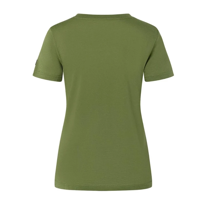 Super Natural W Top Mountain Art Tee chive vintage khaki melange white Damen T-Shirt