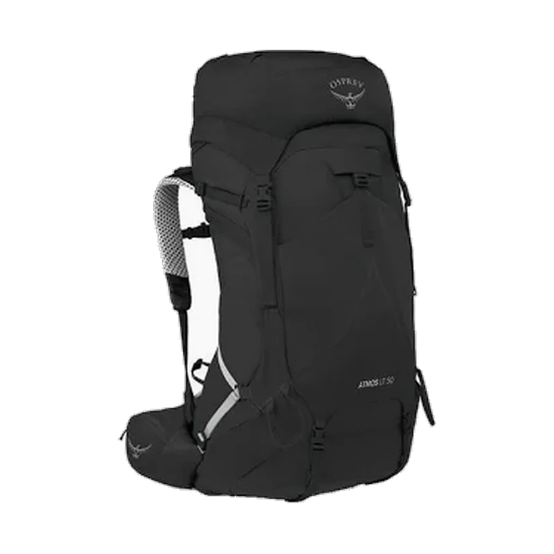 Osprey Atmos AG 50 LT Black, komfortabler Trekkingrucksack für Touren und Reisen