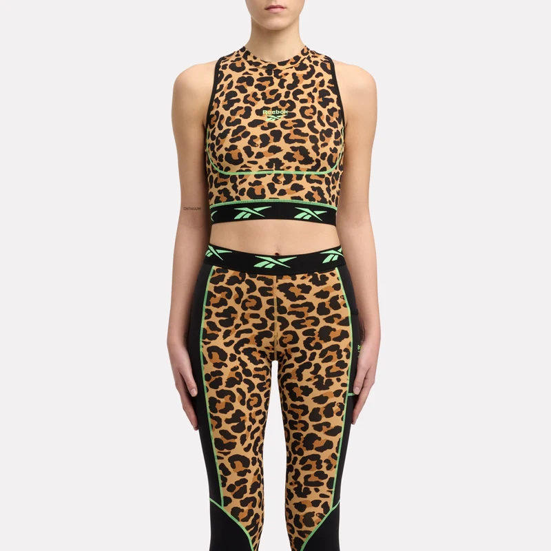 Sport Street Animal-Print Crop Sports Bra Top