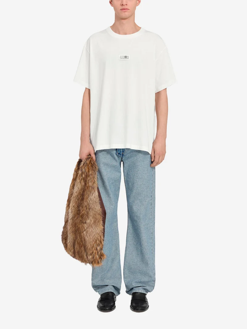 T-shirt numeric in cotone bianco relaxed fit