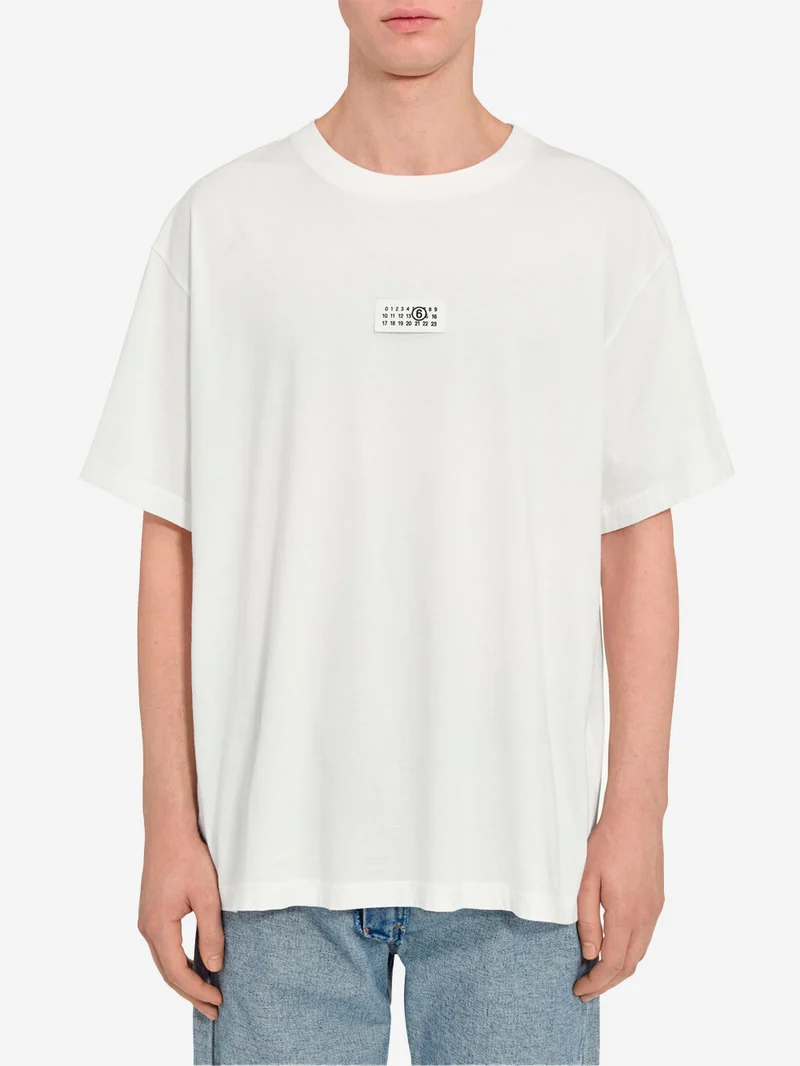 T-shirt numeric in cotone bianco relaxed fit