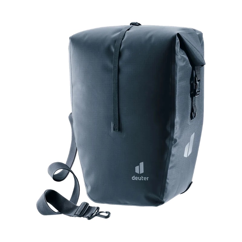 Deuter Visby 25+5 Black, geräumige Fahrradtasche für Alltag, Pendeln und Touren