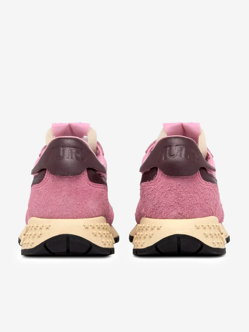 W Reelwind Low in nylon e suede rosa con bordeaux