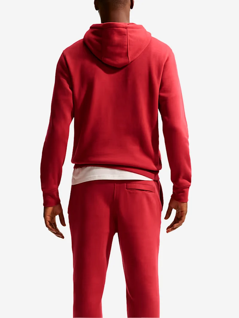 Felpa pullover rossa con cappuccio e swoosh