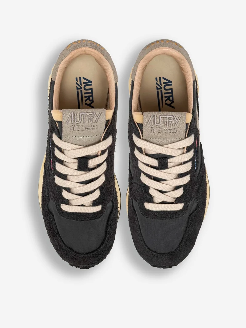 W Reelwind Low in nylon e suede nera