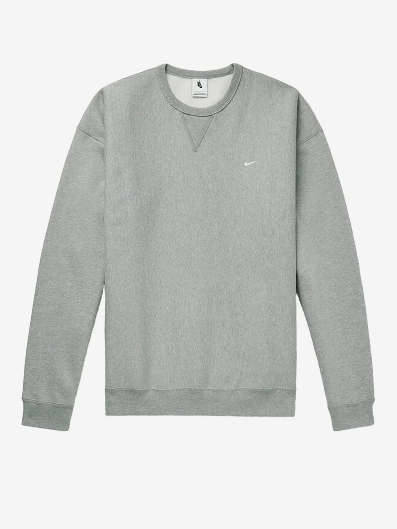 Felpa girocollo grigia in fleece