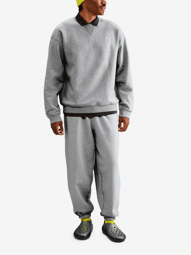 Felpa girocollo grigia in fleece