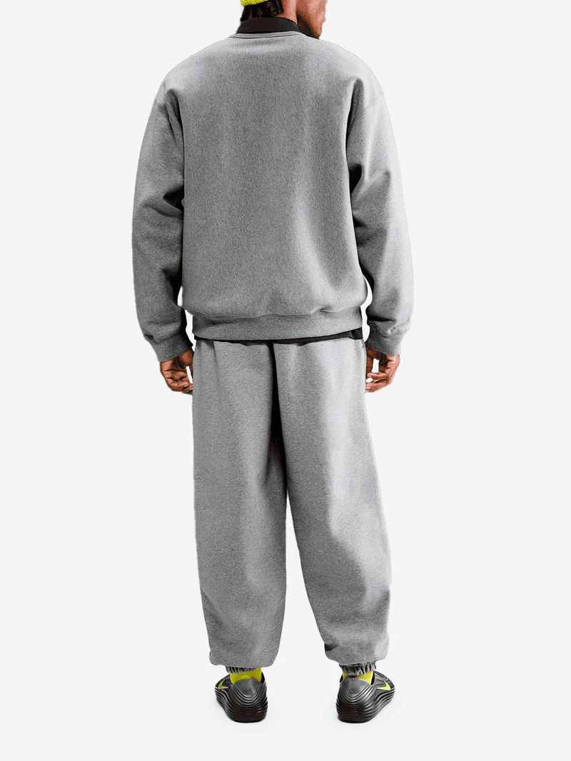 Felpa girocollo grigia in fleece