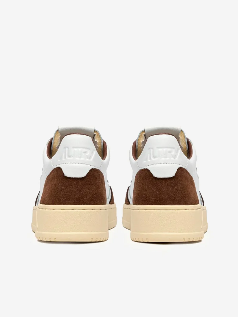 M Medalist Low in pelle bianca e suede marrone